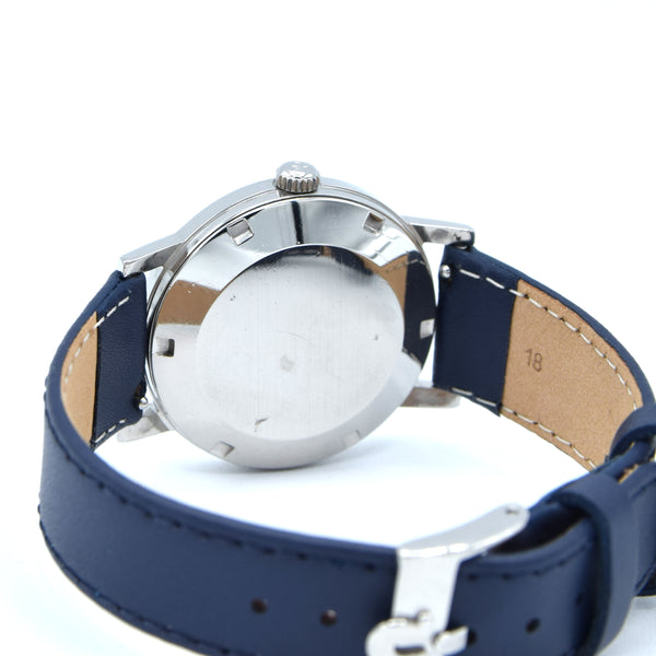 1969 Omega Geneve Automatic Date Model 166.070 with Stunning Rare Electric Blue Dial caliber 565