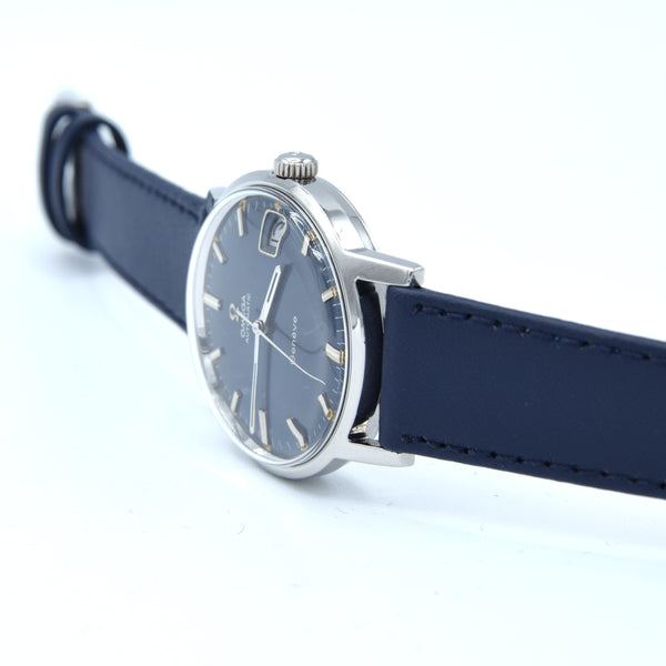 1969 Omega Geneve Automatic Date Model 166.070 with Stunning Rare Electric Blue Dial caliber 565