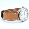 1969 Rolex Oyster Perpetual Air King Precision Model 5500 with satin silvered Dial in Stainless Steel on leather