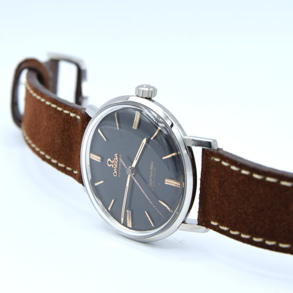 1962 Omega Seamaster De Ville 'Don Draper' Automatic with Rare original  Black Dial Model 14905 Monocoque