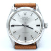 1969 Rolex Oyster Perpetual Air King Precision Model 5500 with satin silvered Dial in Stainless Steel on leather