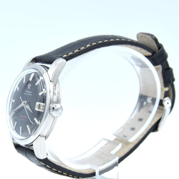 1956 Omega Seamaster Automatic Calendar Wristwatch Model 2849 with fully restored Black Dial in Stainless Steel