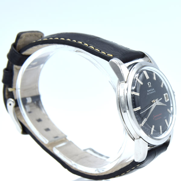 1956 Omega Seamaster Automatic Calendar Wristwatch Model 2849 with fully restored Black Dial in Stainless Steel