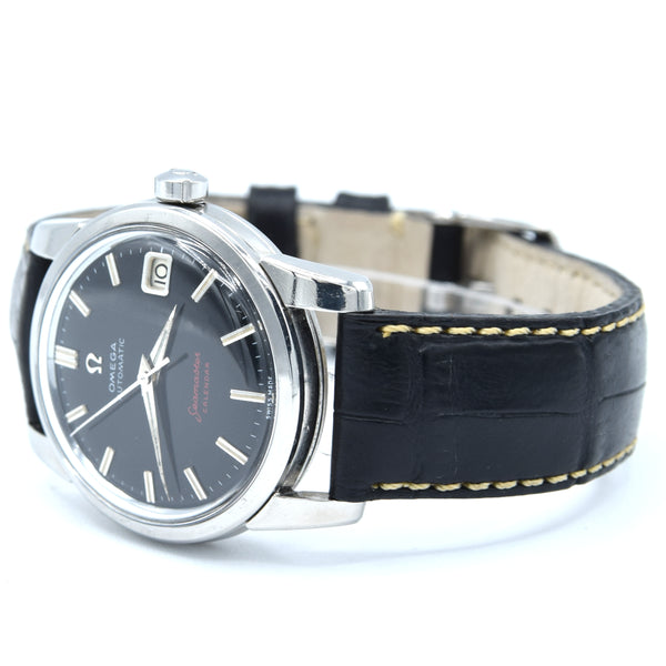 1956 Omega Seamaster Automatic Calendar Wristwatch Model 2849 with fully restored Black Dial in Stainless Steel
