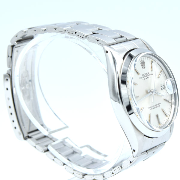 1974 Rolex Oyster Perpetual Date Model 1500 with Satin Silver