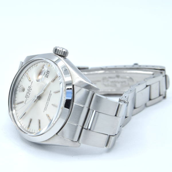 1974 Rolex Oyster Perpetual Date Model 1500 with Satin Silver