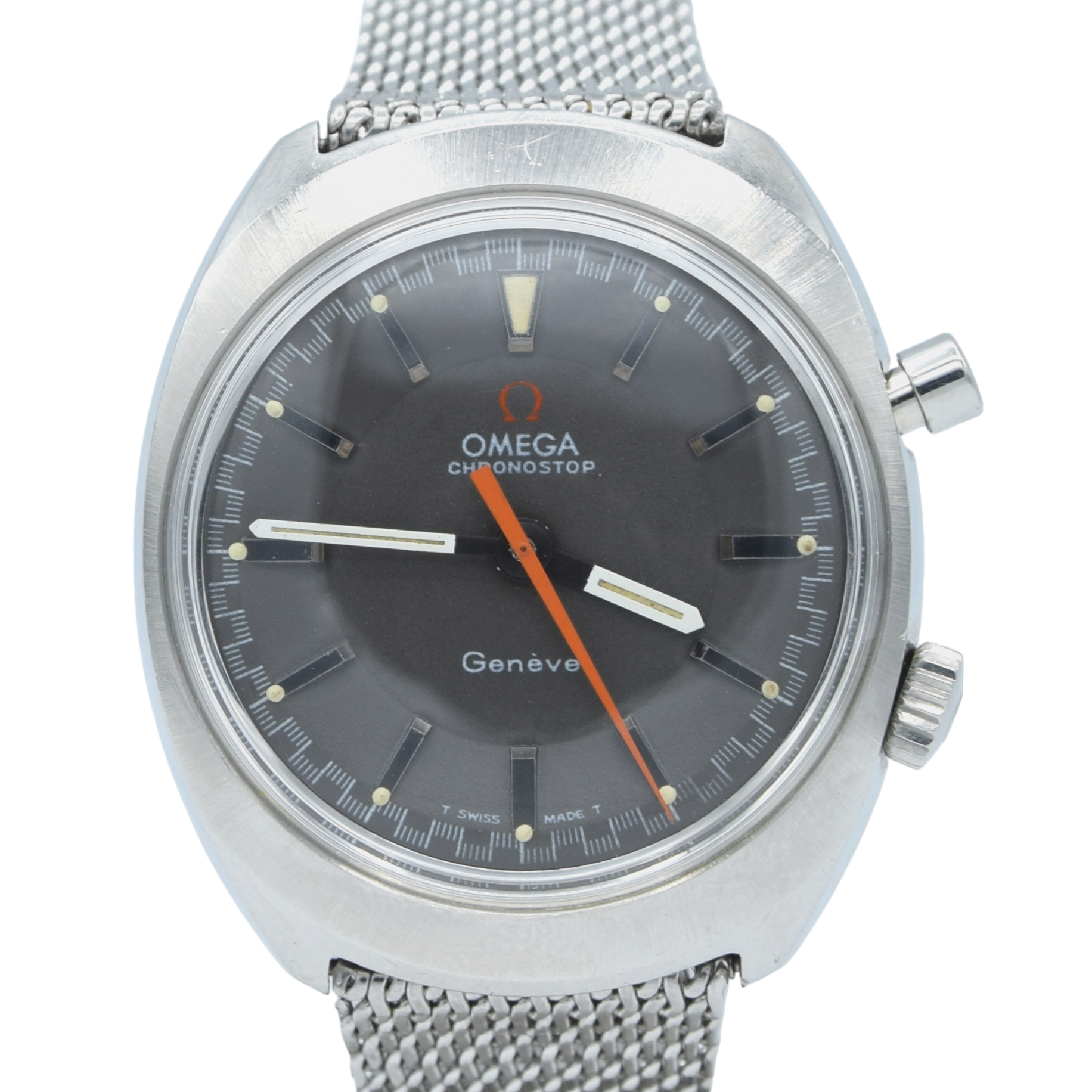 1967 Omega Chronostop Genéve Mk1 Model 146.009 with Grey Sloped Dial in Stainless Steel