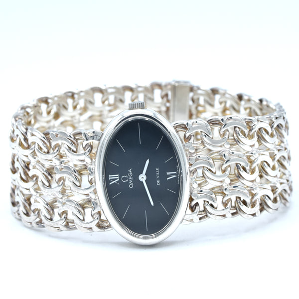 1972 Omega Rare & unusual De Ville “Jeux D’Argent” 8349 silver Bracelet Watch Andrew Grima designed