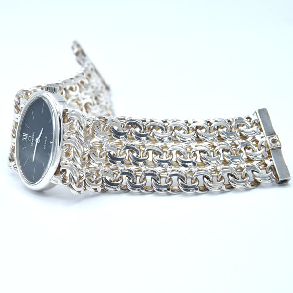 1972 Omega Rare & unusual De Ville “Jeux D’Argent” 8349 silver Bracelet Watch Andrew Grima designed