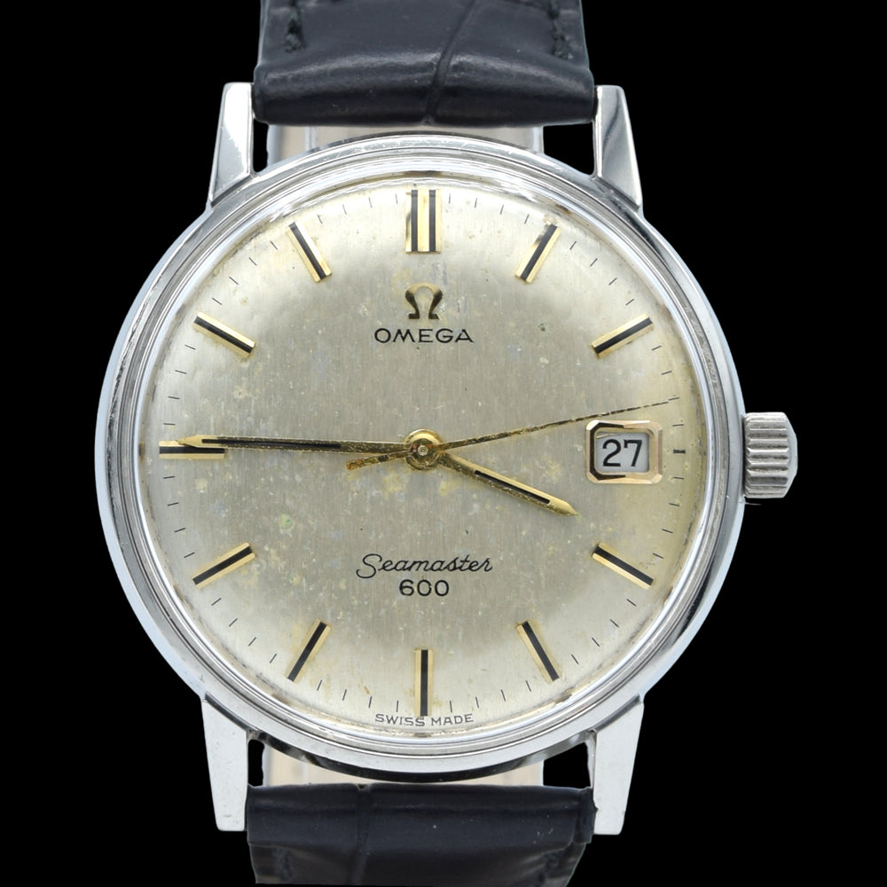 1964 Omega Seamaster 600 with onyx batons and Hammered Patina Dial in Stainless Steel Model 136.011