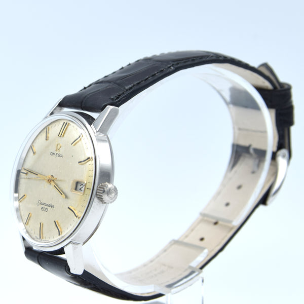 1964 Omega Seamaster 600 with onyx batons and Hammered Patina Dial in Stainless Steel Model 136.011