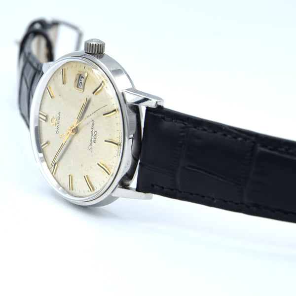 1964 Omega Seamaster 600 with onyx batons and Hammered Patina Dial in Stainless Steel Model 136.011