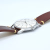 1960s larger Cyma autorotor Cymaflex Wristwatch with fabulous linen effect dial