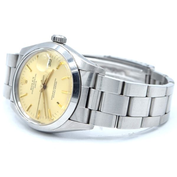 1978 Rolex Oyster Perpetual Date Model 1500 with mint Champagne dial in Stainless Steel on oyster Bracelet