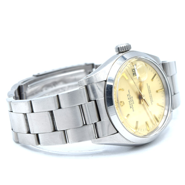 1978 Rolex Oyster Perpetual Date Model 1500 with mint Champagne dial in Stainless Steel on oyster Bracelet