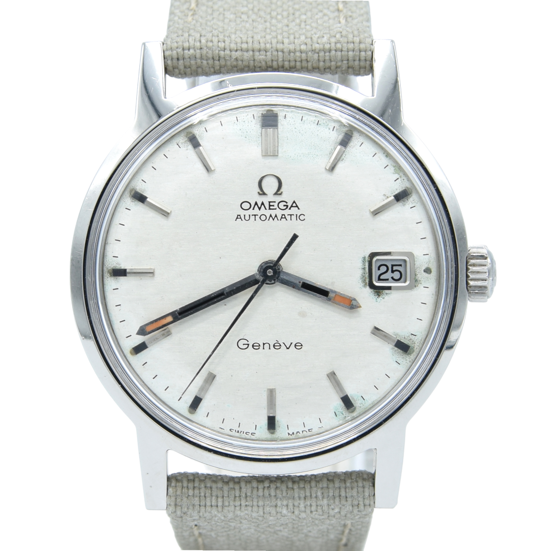 1971 Omega Geneve Automatic Date Model 166.070 with Stunning 'Mosaic' silver Dial caliber 565