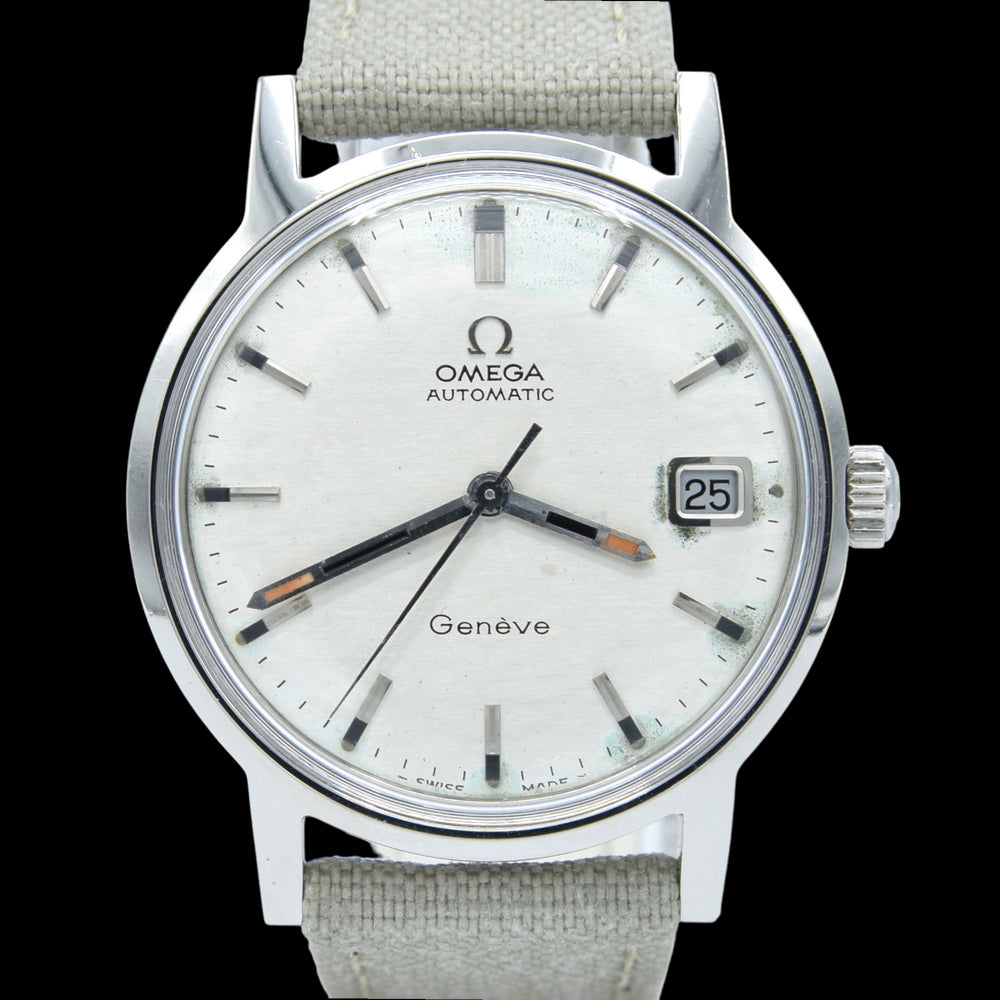 1971 Omega Geneve Automatic Date Model 166.070 with Stunning 'Mosaic' silver Dial caliber 565