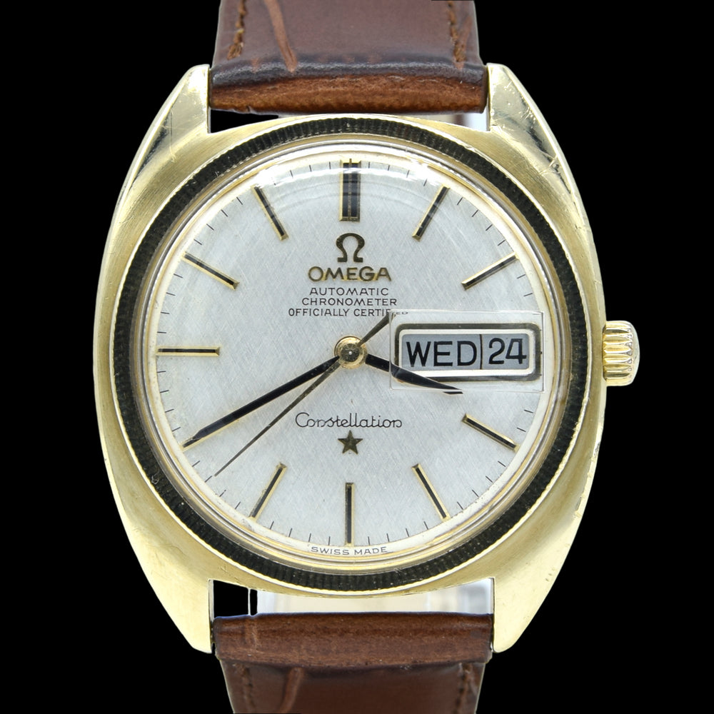 1968 Omega Constellation Auto Day - Date Model 168.029 'C Case' Wristwatch with linen Dial in Gold Capped Case