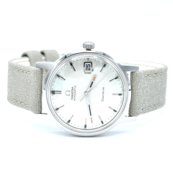 1971 Omega Geneve Automatic Date Model 166.070 with Stunning 'Mosaic' silver Dial caliber 565