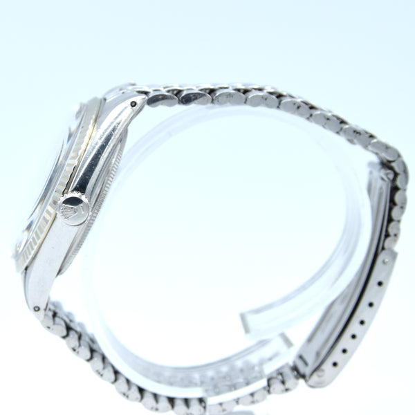 1970 Sharp Rolex Oyster Perpetual Datejust with White Gold Fluted Bezel