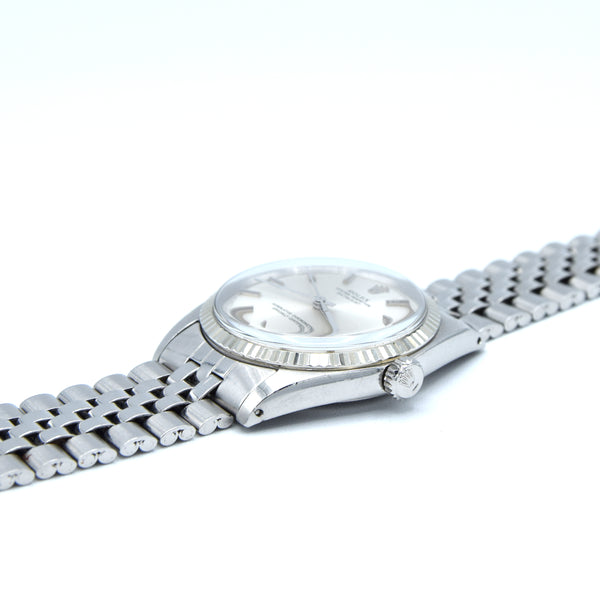1970 Sharp Rolex Oyster Perpetual Datejust with White Gold Fluted Bezel