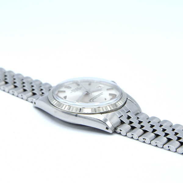 1970 Sharp Rolex Oyster Perpetual Datejust with White Gold Fluted Bezel