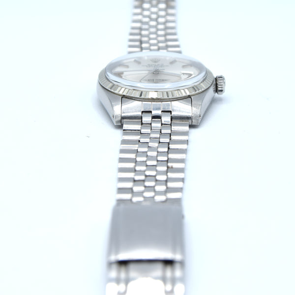 1970 Sharp Rolex Oyster Perpetual Datejust with White Gold Fluted Bezel