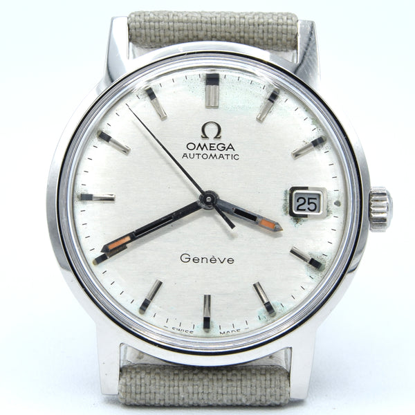 1971 Omega Geneve Automatic Date Model 166.070 with Stunning 'Mosaic' silver Dial caliber 565