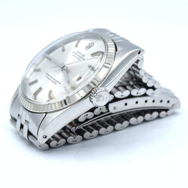 1970 Sharp Rolex Oyster Perpetual Datejust with White Gold Fluted Bezel