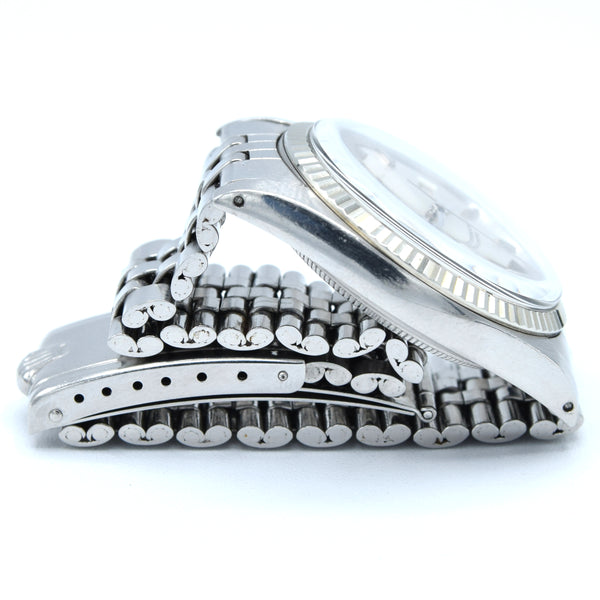 1970 Sharp Rolex Oyster Perpetual Datejust with White Gold Fluted Bezel