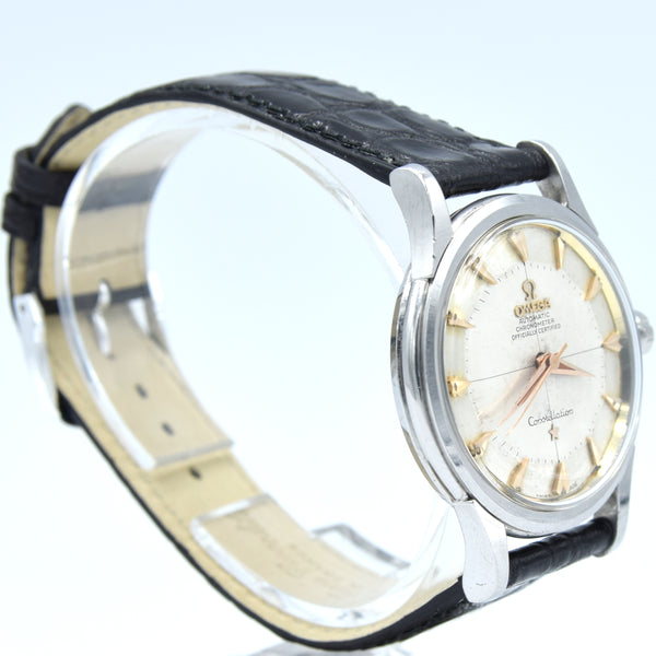 1958 early Omega Constellation Chronometer Early Model 2852 with Crosshair Patina Dial in stainless steel