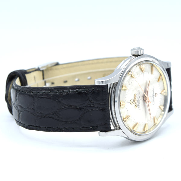 1958 early Omega Constellation Chronometer Early Model 2852 with Crosshair Patina Dial in stainless steel