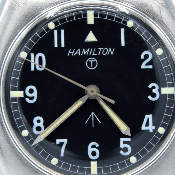 1973 Hamilton W10-6645-99 Mechanical British Military Issue Wristwatch with Hacking Seconds 1st Year of Production - Early issue number
