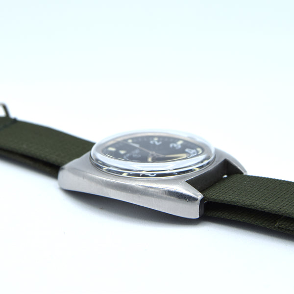 1973 Hamilton W10-6645-99 Mechanical British Military Issue Wristwatch with Hacking Seconds 1st Year of Production - Early issue number