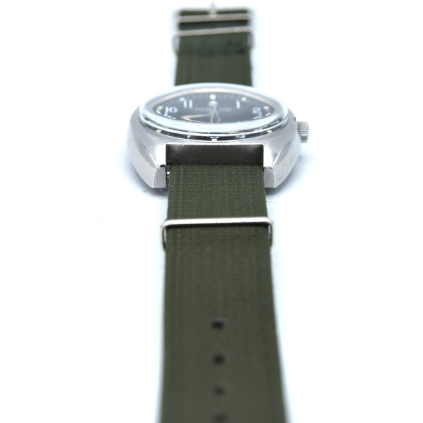 1973 Hamilton W10-6645-99 Mechanical British Military Issue Wristwatch with Hacking Seconds 1st Year of Production - Early issue number