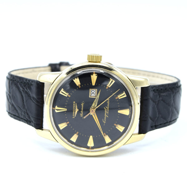 Stunning Gold capped Conquest Calendar Wristwatch Model 9007 - Dated 1959 with Original black dial