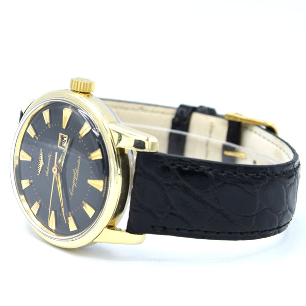Stunning Gold capped Conquest Calendar Wristwatch Model 9007 - Dated 1959 with Original black dial