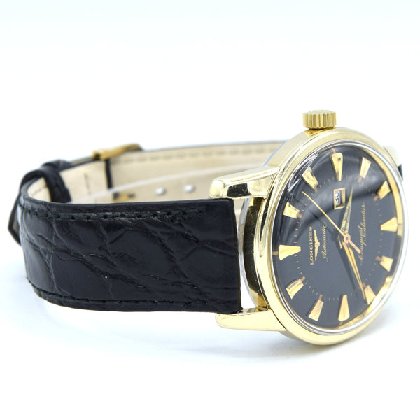 Stunning Gold capped Conquest Calendar Wristwatch Model 9007 - Dated 1959 with Original black dial