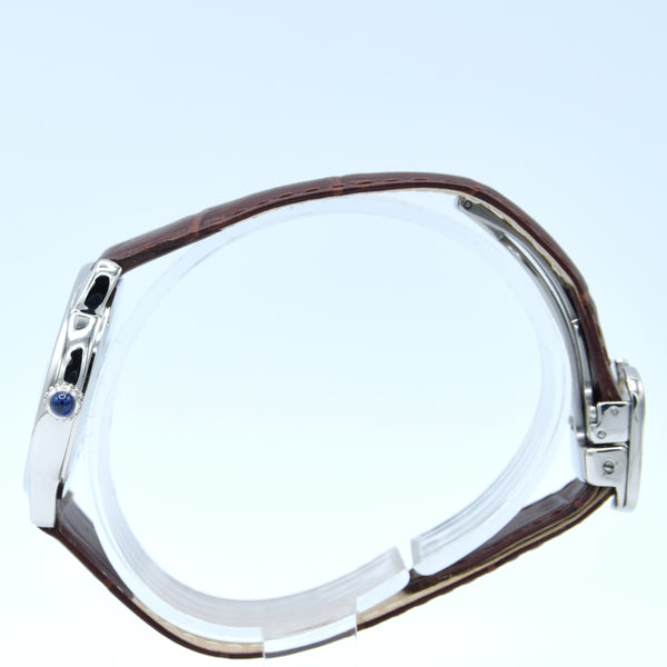 2015 Cartier 29mm Ronde Solo de 2933 - with white Roman Numeral Dial in stainless steel on deployment