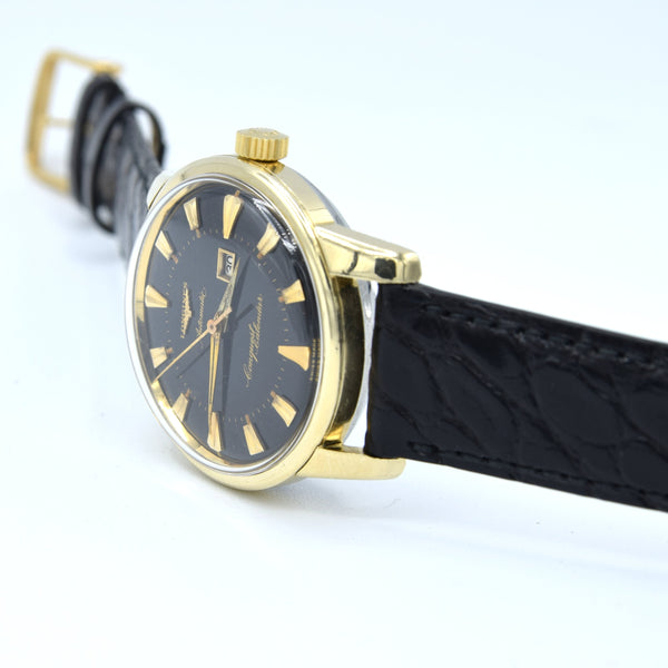 Stunning Gold capped Conquest Calendar Wristwatch Model 9007 - Dated 1959 with Original black dial