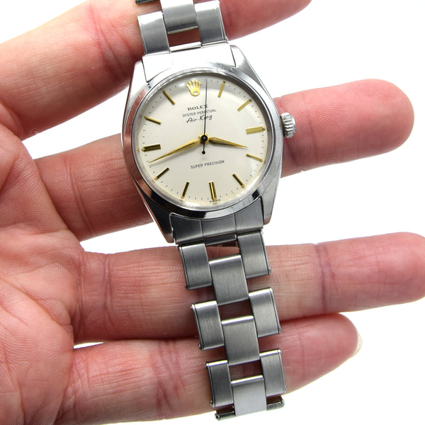 1961 Rolex Oyster Perpetual Air King Super Precision with box and papers Steel Model 5500
