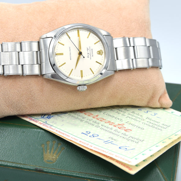 1961 Rolex Oyster Perpetual Air King Super Precision with box and papers Steel Model 5500