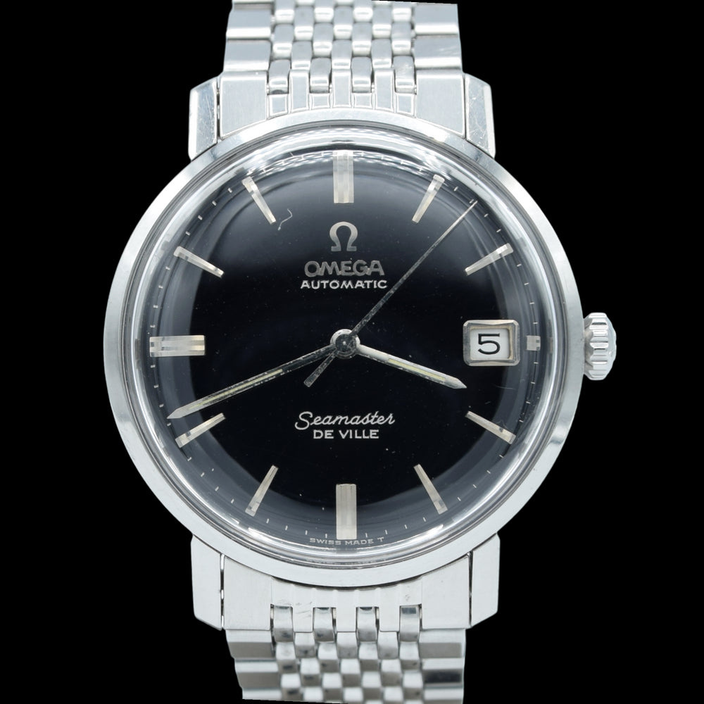 1965 Omega Automatic Seamaster De Ville date Full set  Model 166.020 in Stainless -  Box and Papers receipt
