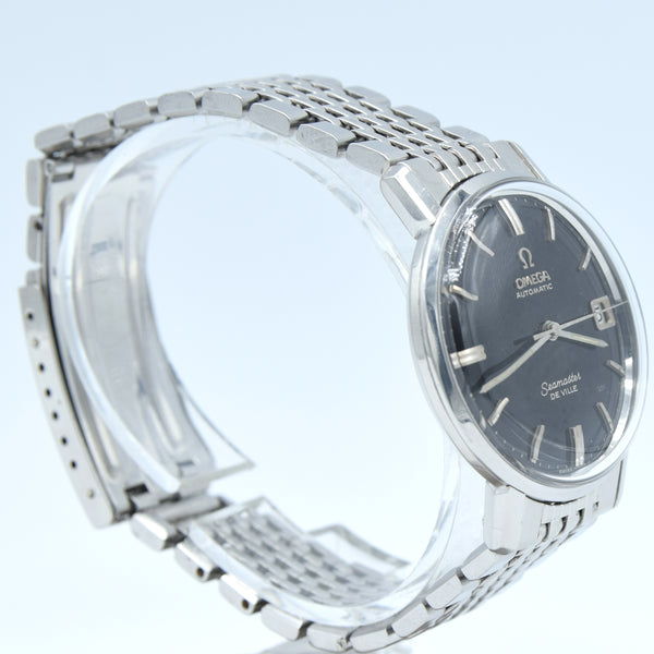 1965 Omega Automatic Seamaster De Ville date Full set  Model 166.020 in Stainless -  Box and Papers receipt