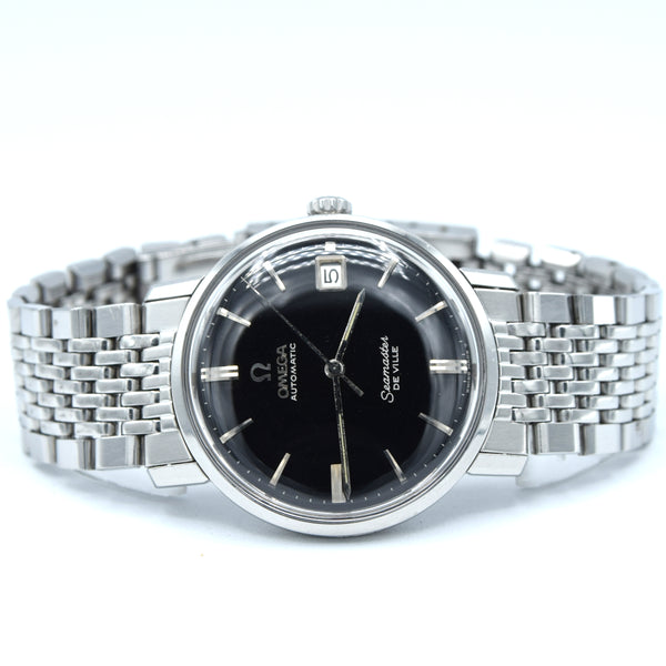 1965 Omega Automatic Seamaster De Ville date Full set  Model 166.020 in Stainless -  Box and Papers receipt