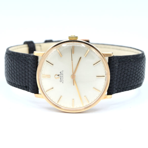 1965 Omega elegant and classic Automatic wristwatch in solid 18k pink Gold cal 552