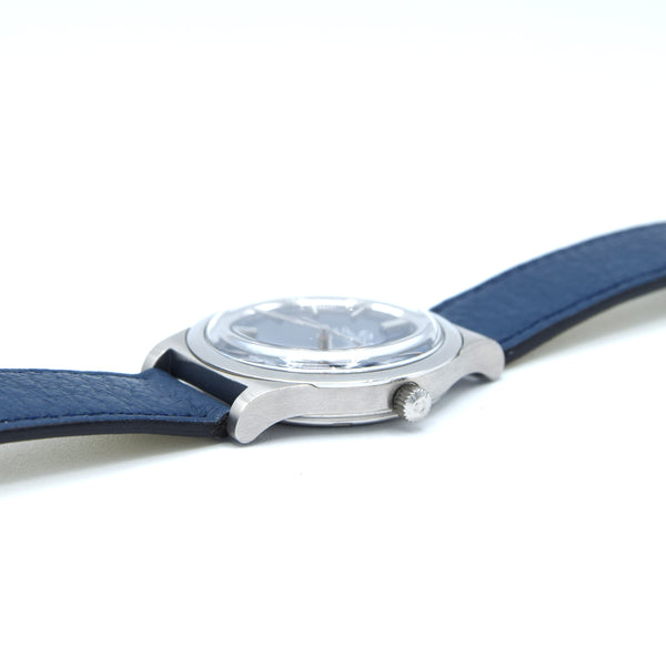 1972 Omega Genève Automatic Date in Stainless Steel Model 166.0168 with Original Omega blue dial