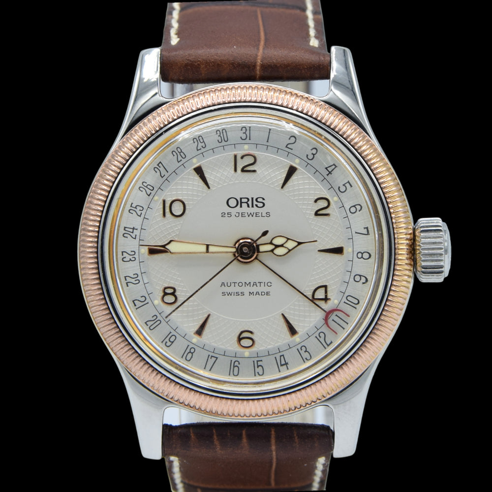 1990s Oris Big Crown Pointer Date Automatic Wristwatch Model 7463B in 36mm Stainless Steel/Gold Case