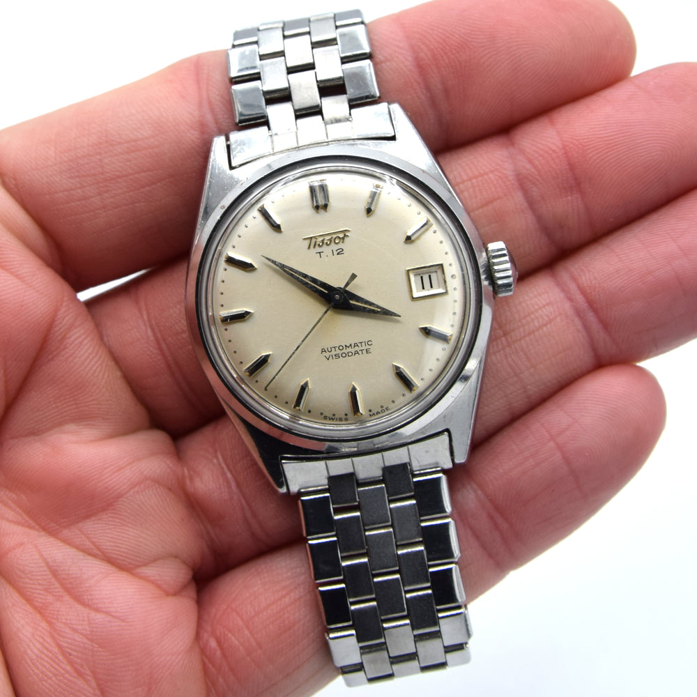 1958 Tissot T-12 Visodate ref - 67012-3 Automatic on Rare Sprung original Tissot Bracelet