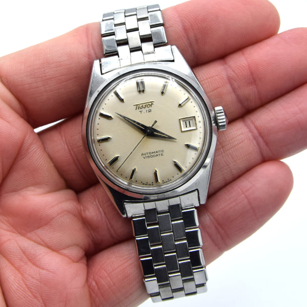 1958 Tissot T-12 Visodate ref - 67012-3 Automatic on Rare Sprung original Tissot Bracelet